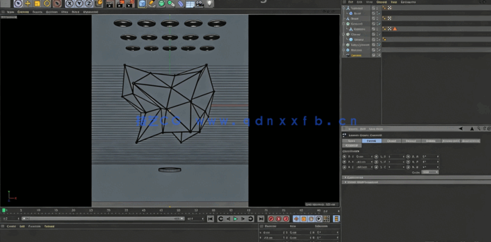 C4D抽象科幻雕塑实例制作视频教程(图5)
