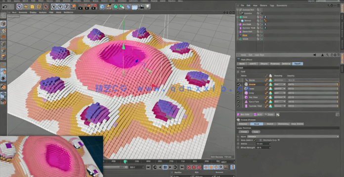 Cinema 4D中Fields动画隆器特效视频教程(图5)