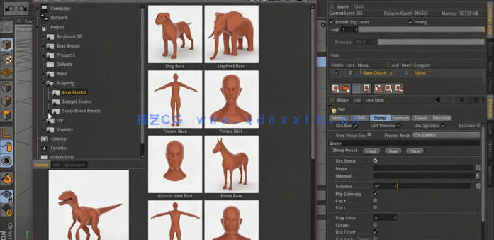 C4D影视角色雕刻技术实例训练视频教程(图2) C4D影视角色雕刻技术实例训练视频教程(图2)