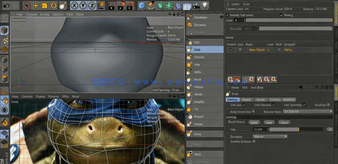 C4D影视角色雕刻技术实例训练视频教程(图3) C4D影视角色雕刻技术实例训练视频教程(图3)