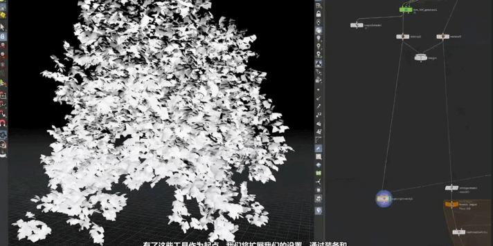 Houdini中KineFX和Labs Tree Tools插件创建程序化(图3) Houdini中KineFX和Labs Tree Tools插件创建程序化(图3)