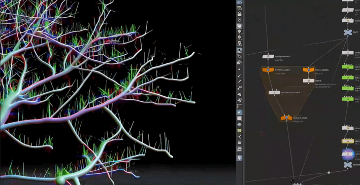 Houdini中KineFX和Labs Tree Tools插件创建程序化(图4) Houdini中KineFX和Labs Tree Tools插件创建程序化(图4)