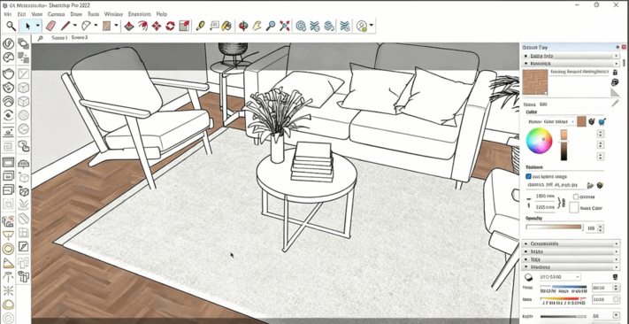 V-Ray6和Sketchup逼真客厅室内设计训练视频教程(图6)