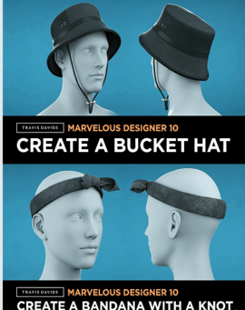 Marvelous Designer真实帽子头饰硬质织物实例制作视频教程(图5)