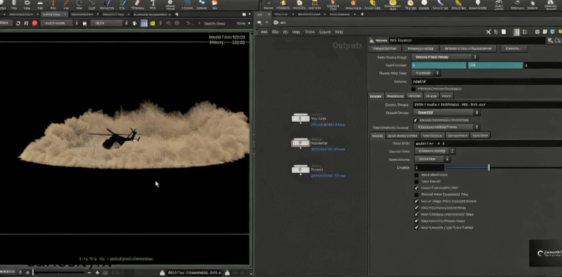 Houdini直升机降落尘埃视效实例制作视频教程(图6)