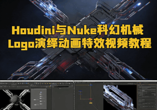 Houdini与Nuke科幻机械Logo演绎动画特效视频教程(图1)
