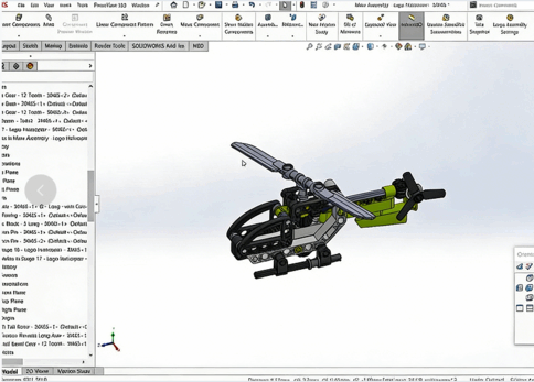 【中文字幕】SolidWorks 3D CAD乐高Lego直升机实例制作视频教程(图3)
