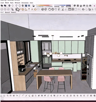 【中文字幕】SketchUp与Lumion逼真厨房橱柜建模渲染技术视频教程(图4)
