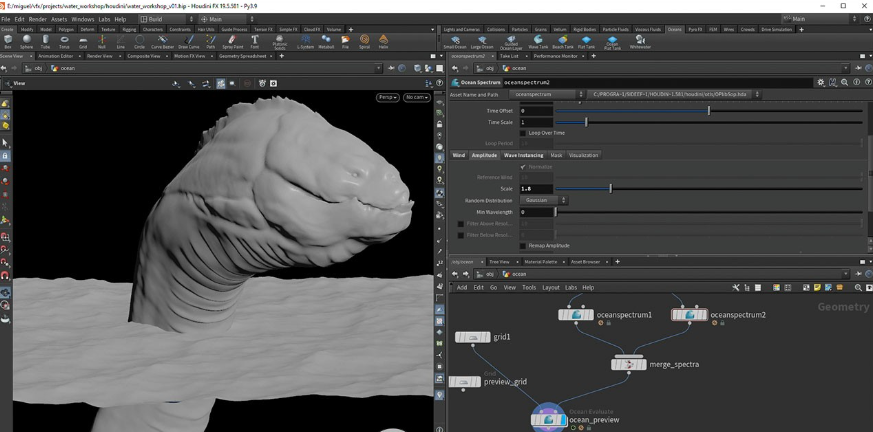 Houdini大型水模拟渲染视觉特效镜头制作视频教程 (图2)