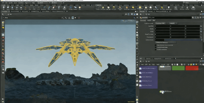 Houdini飞船起飞粒子沙粒碎石特效制作视频教程(图3)