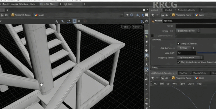 Houdini程序化建模楼梯木塔实例训练视频教程(图4)