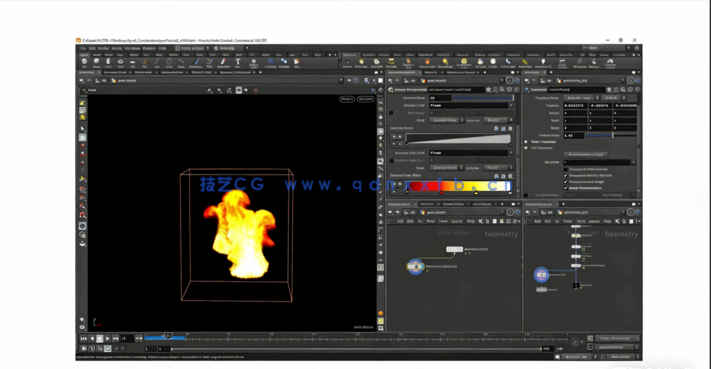 Houdini中Pyro燃烧火焰实例制作训练视频教程(图2)
