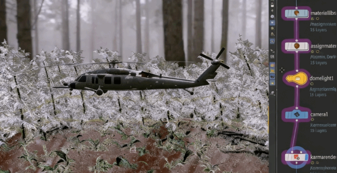 Houdini直升机模拟着陆程序性动画制作流程视频教程(图5)