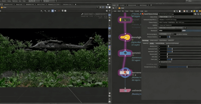 Houdini直升机模拟着陆程序性动画制作流程视频教程(图6)