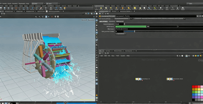 Houdini程序性水车流体模拟特效制作视频教程(图5)