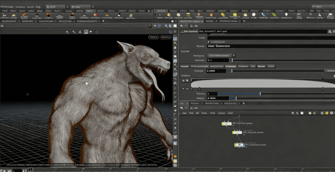 Houdini狼人角色实例制作完整工作流程视频教程 (图2)