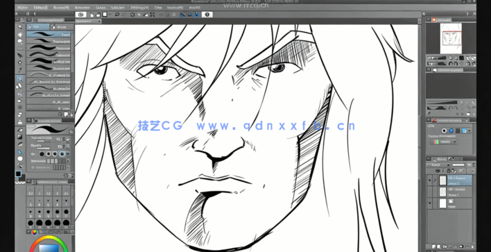PS角色草图到上色过程详细实例训练视频教程(图4)