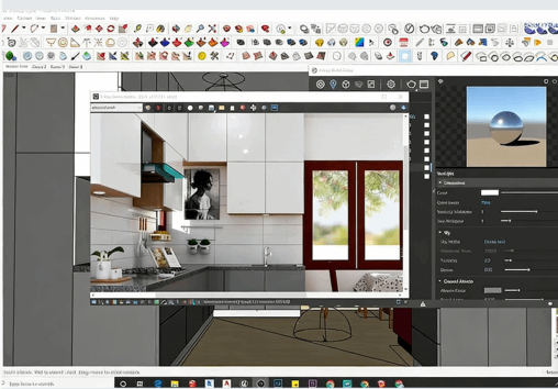 Sketchup与Vray Next逼真厨房建模渲染视频教程(图5)