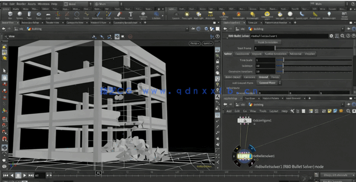 Houdini中Destruction粉碎破裂特效制作视频教程第二季(图3)