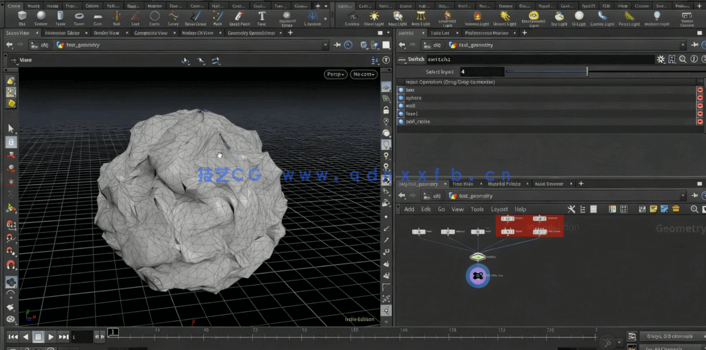 Houdini中Destruction粉碎破裂特效制作视频教程(图2)