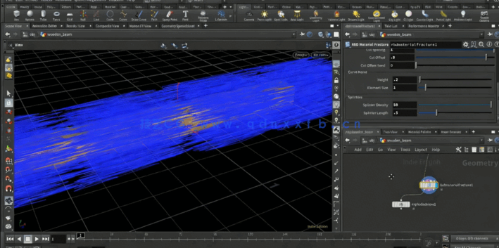 Houdini中Destruction粉碎破裂特效制作视频教程(图3)