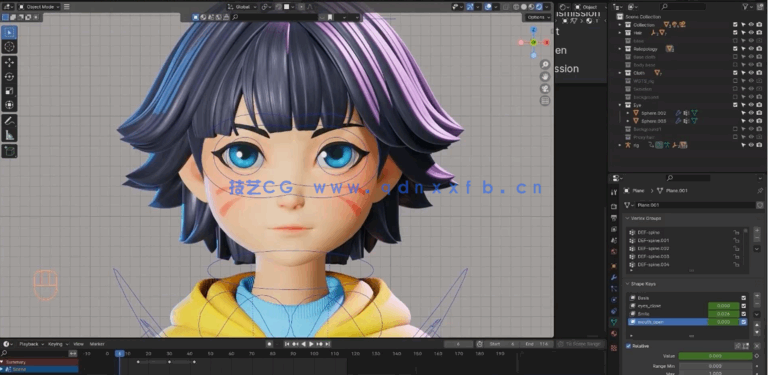 Blender《火影忍者》漩涡向日葵角色完整制作流程视频教程(图3)