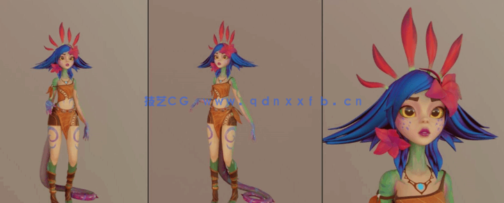 Blender《英雄联盟》万花通灵妮蔻角色完整制作流程视频教程(图2)