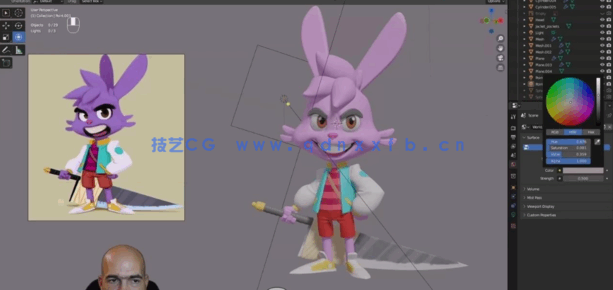 Blender卡通兔子厨师角色完整实例制作视频教程(图2)