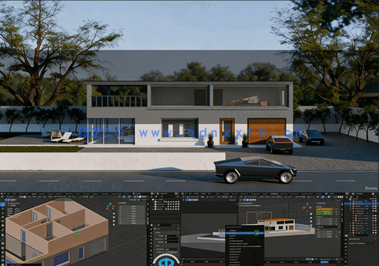 Blender建筑设计可视化动画制作全流程视频教程(图5)