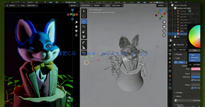 Blender动物毛发实例制作训练视频教程(图3)