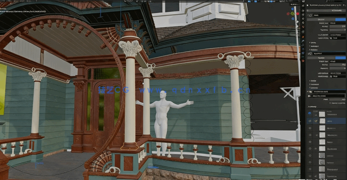 Blender与UE5多利亚风格建筑游戏场景实例制作视频(图3)