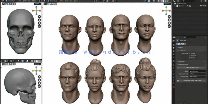 Blender人物头部数字雕刻技术大师班视频教程(图4)