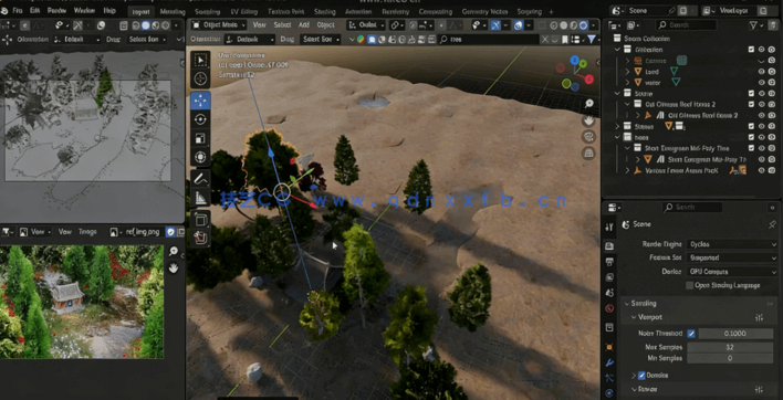 Blender逼真3D森林场景实例制作视频教程(图2)