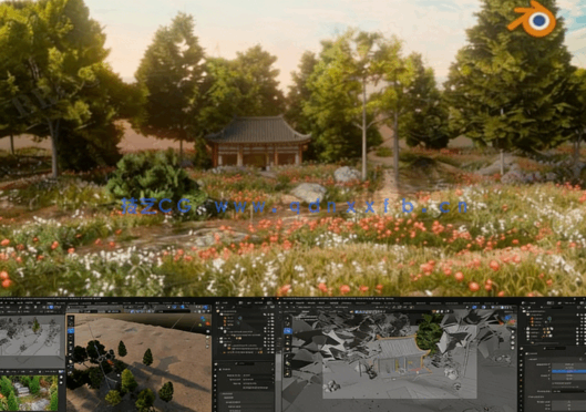 Blender逼真3D森林场景实例制作视频教程(图5)