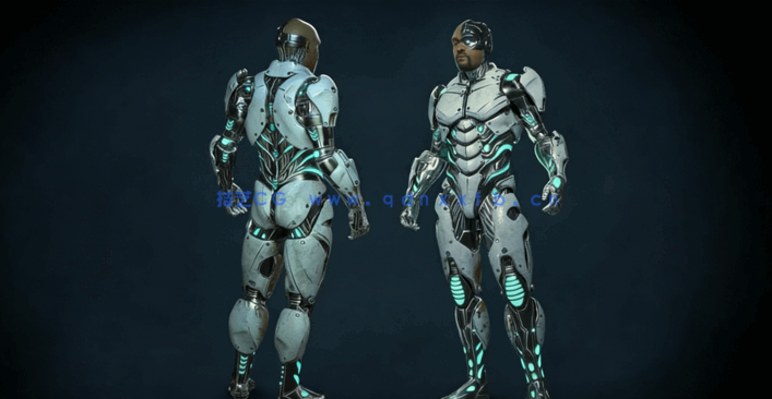 Blender赛博格义体人角色硬表面建模制作流程视频教程 (图2)