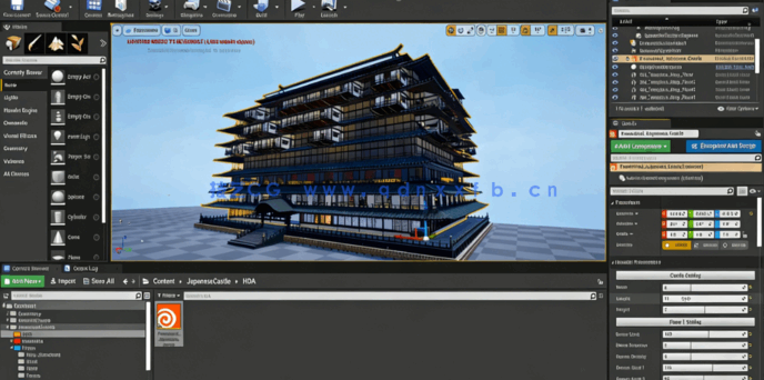 Houdini与UE4经典日本武士道建筑场景制作视频教程(图6)