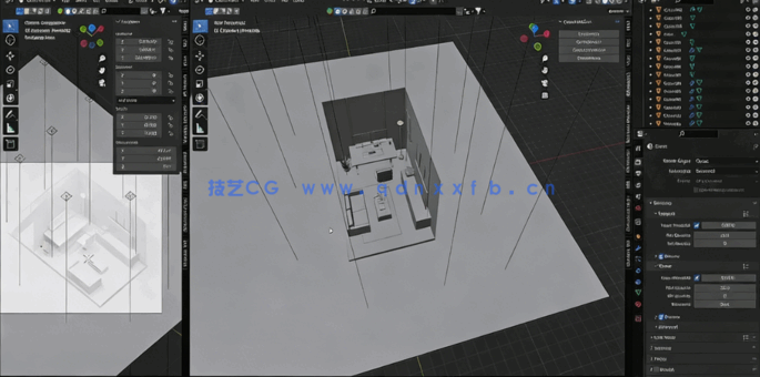 Blender 3D房间场景实践制作工作流程视频教程(图3)