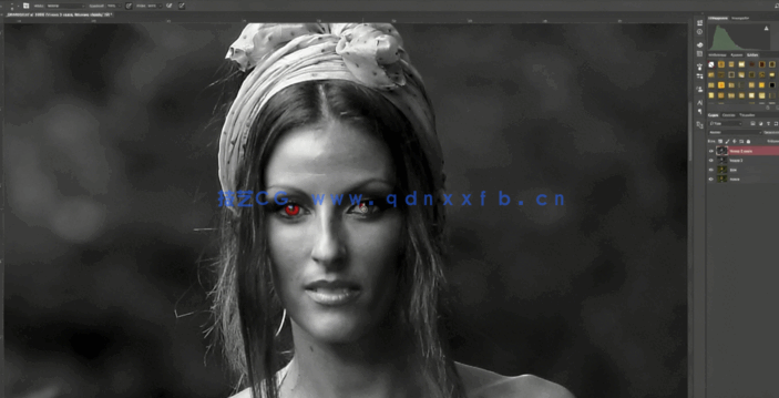  PS室外人像拍摄图像后期单色调黑白效果处理视频教程(图3)