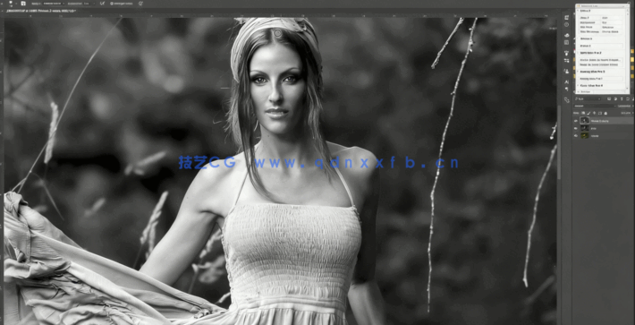  PS室外人像拍摄图像后期单色调黑白效果处理视频教程(图5)
