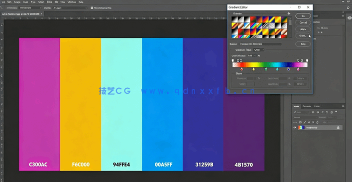 PS抽象图形复古氛围发光效果海报制作视频教程(图3)