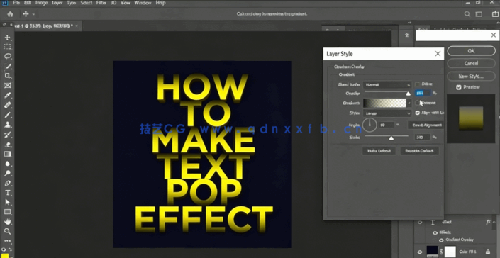  PS制作现代流行效果文字样式视频教程(图5)