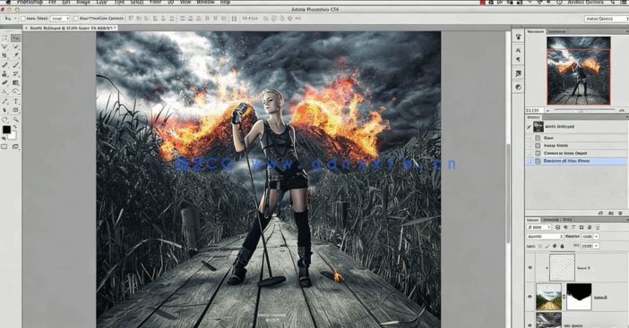  PS创建火焰效果人像海报素材合成视频教程(图5)