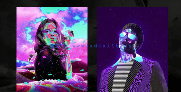 PS中复古未来派风格效果肖像处理视频教程(图1)