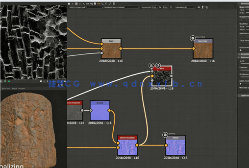 Substance Designer树皮材质实例制作视频教程(图1)