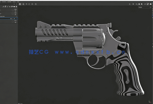 Substance Painter游戏左轮手枪纹理贴图技术视频教程(图1)
