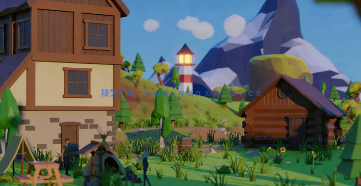 Blender低模卡通风格场景设计与叙事制作全流程视频(图2)