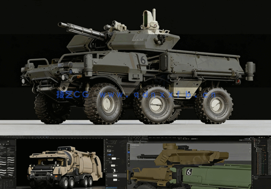 Blender科幻装甲车概念设计制作全流程视频教程(图5)