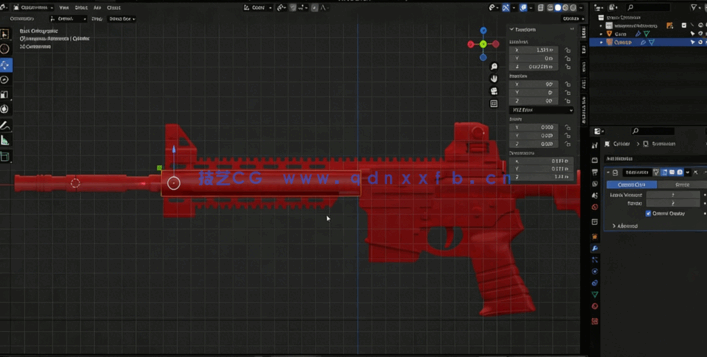 Blender游戏枪械硬表面建模工作流视频教程(图3)