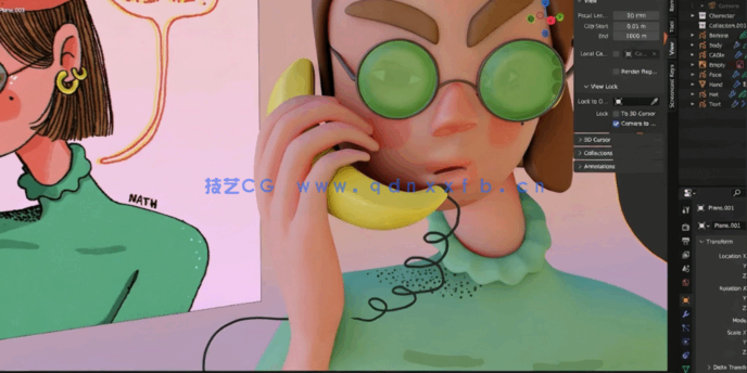 Blender 2D手绘风格角色转化为3D模型技术视频教程(图4)