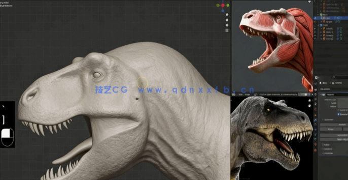 Blender从零打造逼真霸王龙全流程视频教程(图2)